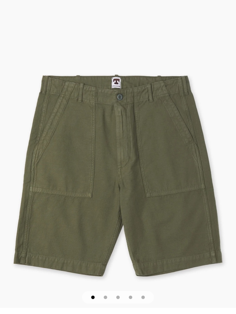 Tellason Olive Utility Cargo Shorts